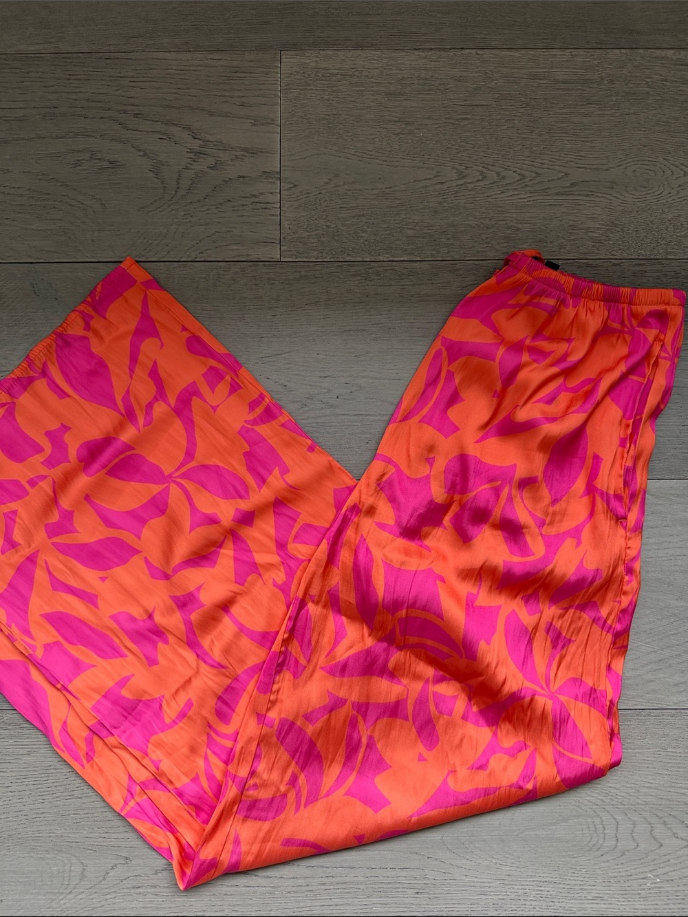 Dynamite Bright Orange & Hot Pink Printed wide-Leg Pants